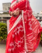 Red Bliss Monipuri Saree - Image 3
